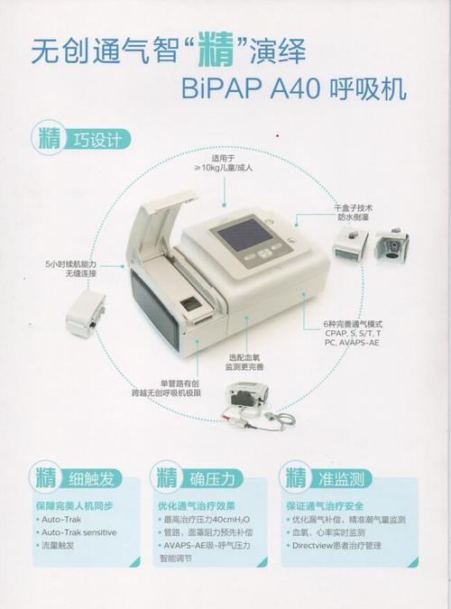 飛利浦偉康BiPAP A40雙水平ST模式呼吸機 家用與醫(yī)用的完美結(jié)合